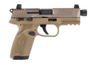FN 502 Tactical Flat Dark Earth threaded barrel optics ready .22 LR pistol.
